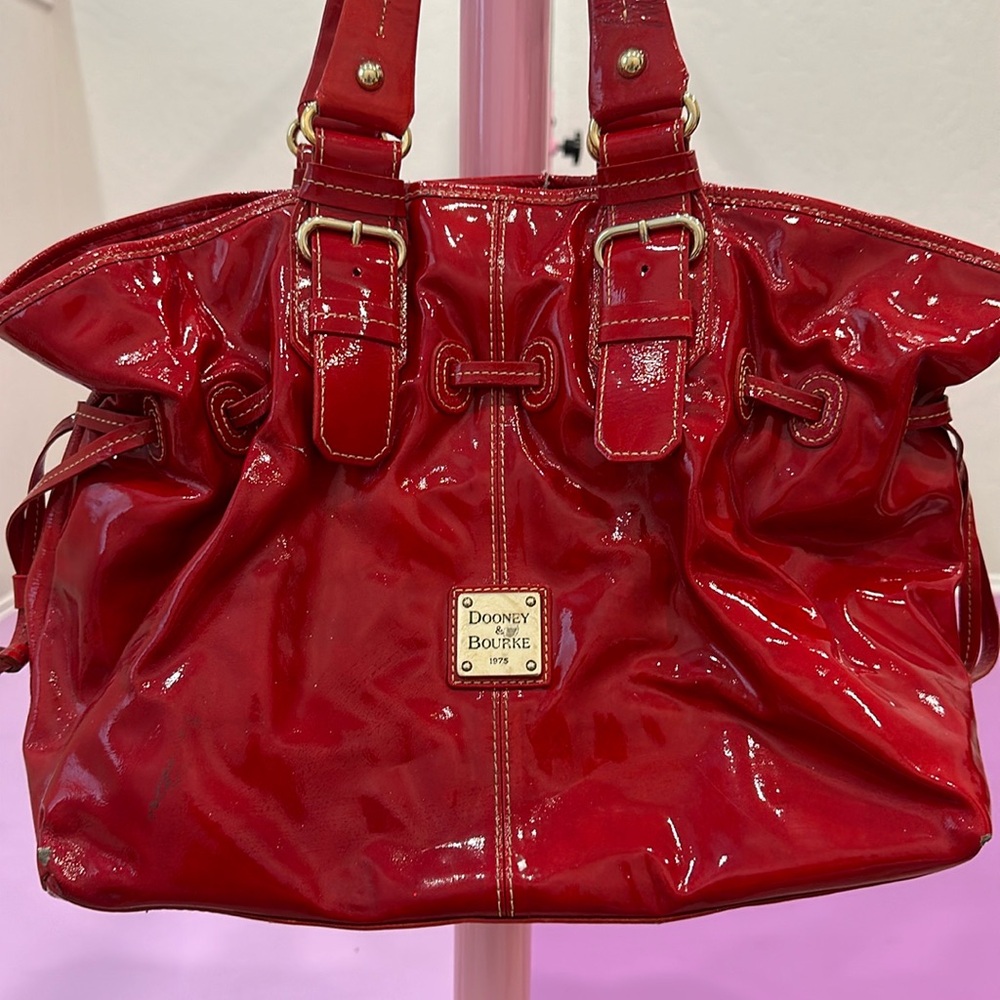 Dooney & Bourke Red Patent Leather Shoulder Bag